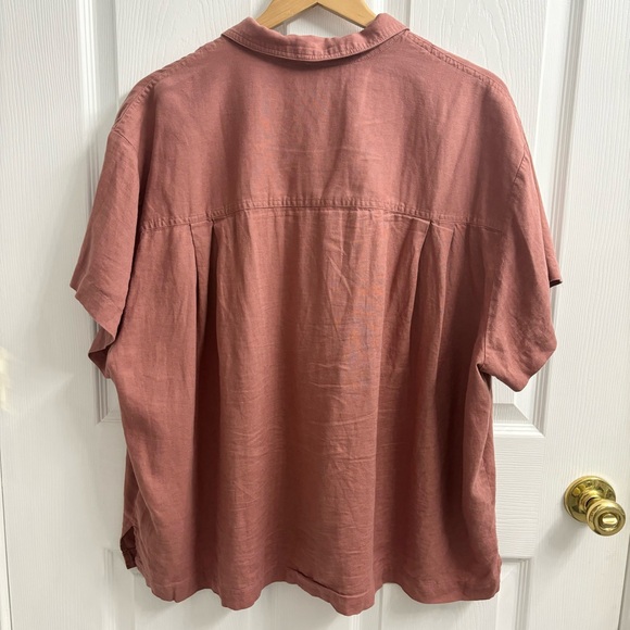 Madewell Linen Camp Shirt Womens XXL Lagenlook Button Up Collared - Picture 9 of 10